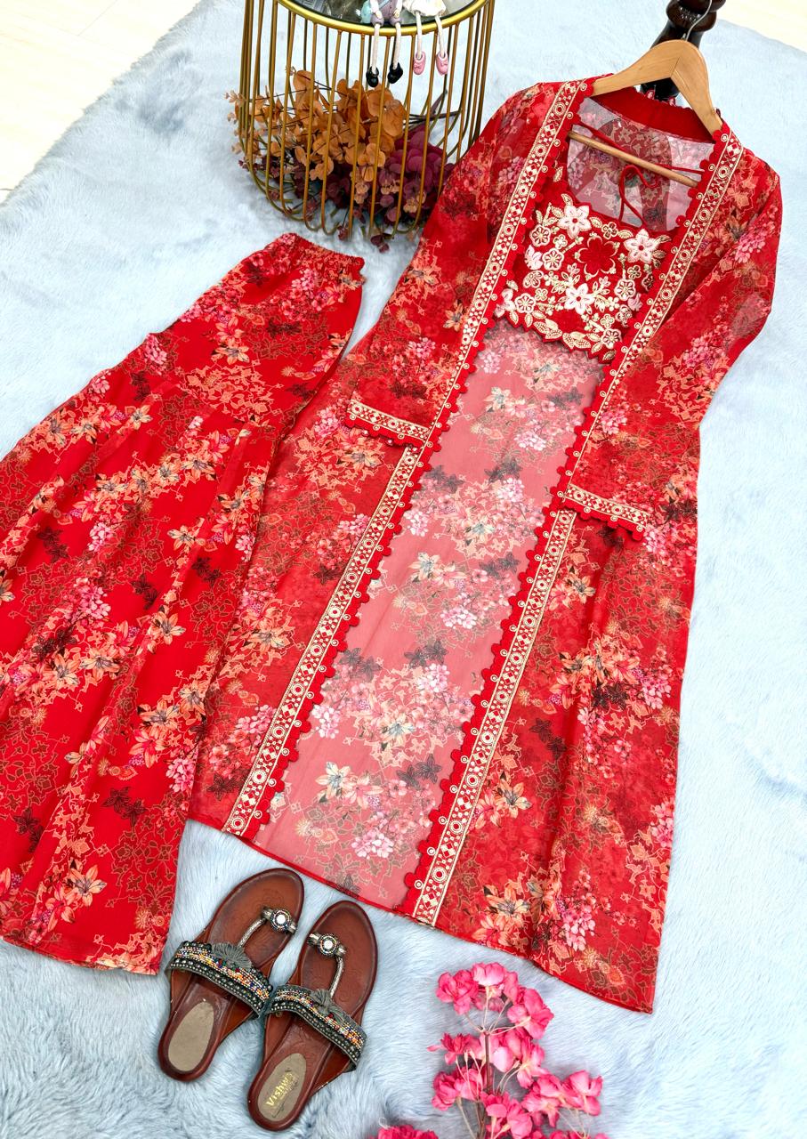 Bollywood Indo-Western Koti, Plazzo & Blouse Collection