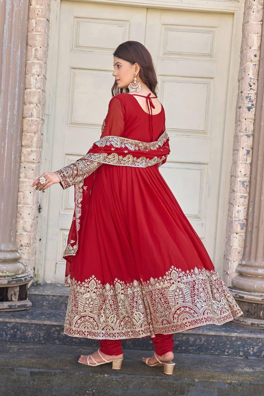 Heavy Faux Georgette Anarkali Gown Set