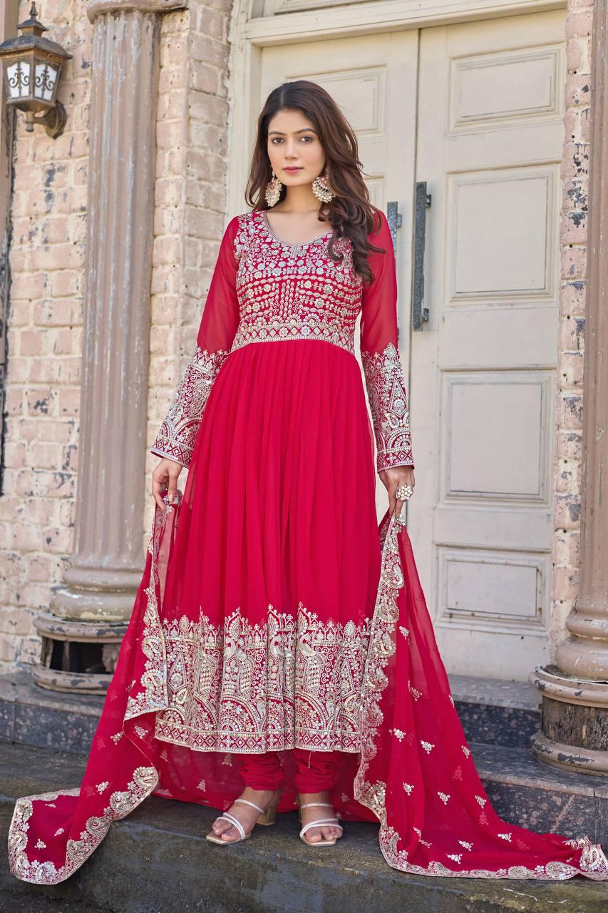 Heavy Faux Georgette Anarkali Gown Set