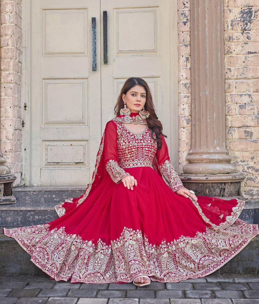 Heavy Faux Georgette Anarkali Gown Set