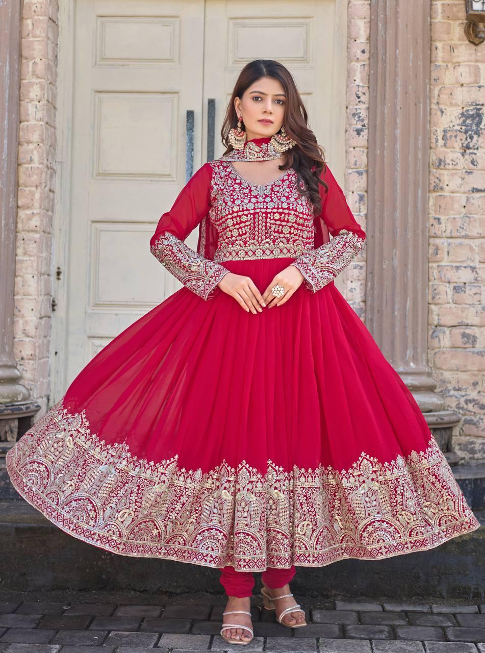 Heavy Faux Georgette Anarkali Gown Set
