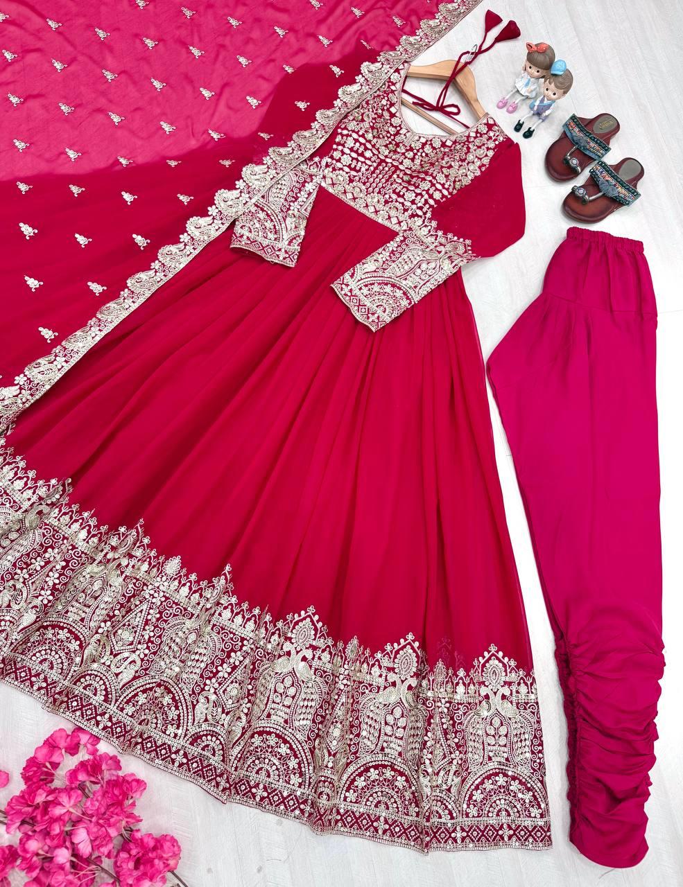 Heavy Faux Georgette Anarkali Gown Set