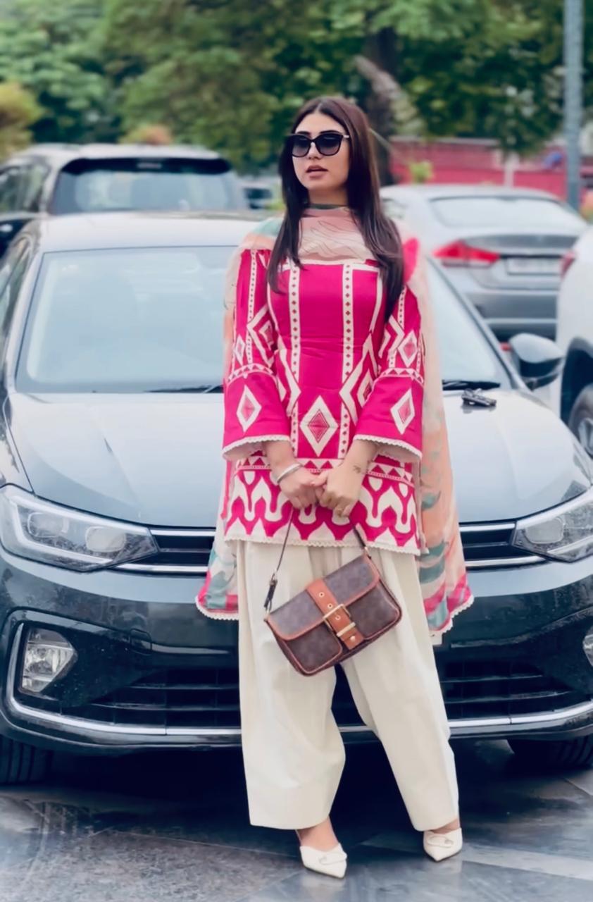 Pure Natural Crepe Top & Plazzo Co-ords Set