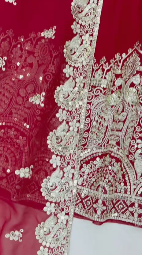 Heavy Faux Georgette Anarkali Gown Set