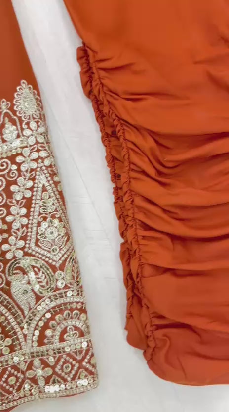 Heavy Faux Georgette Anarkali Gown Set